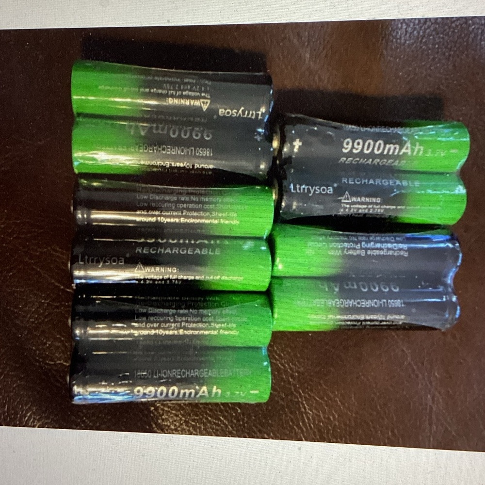 Rechargeable 3.7V Batteries - Green and Black (Pack)